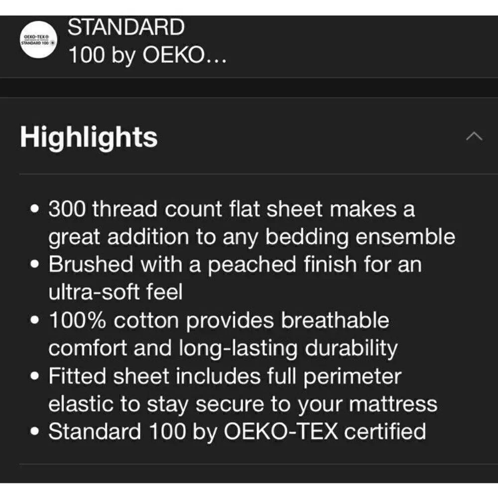 Threshold Full Kaki Striped Bed Flat Top Sheet
